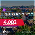 Passagens para a <strong>REPÚBLICA TCHECA: Praga</strong>! A partir de R$ 4.082, ida e volta, c/ taxas!