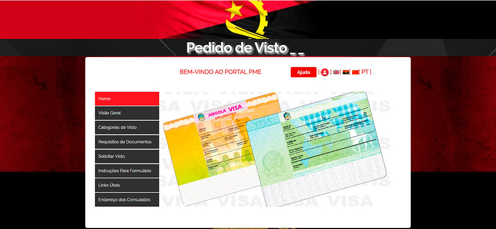 site governo angola visto