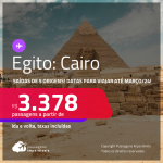 Passagens para o <strong>EGITO: Cairo</strong>! A partir de R$ 3.378, ida e volta, c/ taxas!