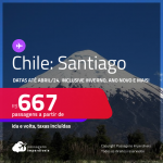 Passagens convencionais para o <strong>CHILE: Santiago</strong>! A partir de R$ 667, ida e volta, c/ taxas! Inclusive datas no INVERNO, ANO NOVO e mais!