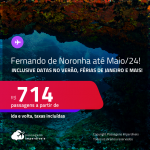 Passagens para <strong>FERNANDO DE NORONHA</strong>! A partir de R$ 714, ida e volta, c/ taxas! Inclusive datas no Verão, Férias de Janeiro e mais!