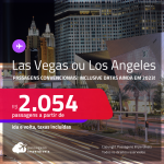 Passagens <strong>CONVENCIONAIS </strong>para <strong>LAS VEGAS ou LOS ANGELES</strong>! A partir de R$ 2.054, ida e volta, c/ taxas! Datas inclusive para viajar ainda em 2023!