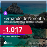 Passagens para <strong>FERNANDO DE NORONHA</strong>! A partir de R$ 1.017, ida e volta, c/ taxas! Em até 6x SEM JUROS! Datas até Janeiro/25, inclusive no Verão!