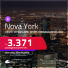 Passagens para <strong>NOVA YORK</strong>! A partir de R$ 3.371, ida e volta, c/ taxas! Em até 10x SEM JUROS! Opções com BAGAGEM INCLUÍDA! Datas inclusive nas Férias de Julho!