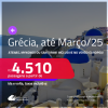 Passagens para a <strong>GRÉCIA: Atenas, Mykonos, Santorini</strong>! A partir de R$ 4.510, ida e volta, c/ taxas! Datas até Março/25, inclusive Verão Europeu, Férias e mais!
